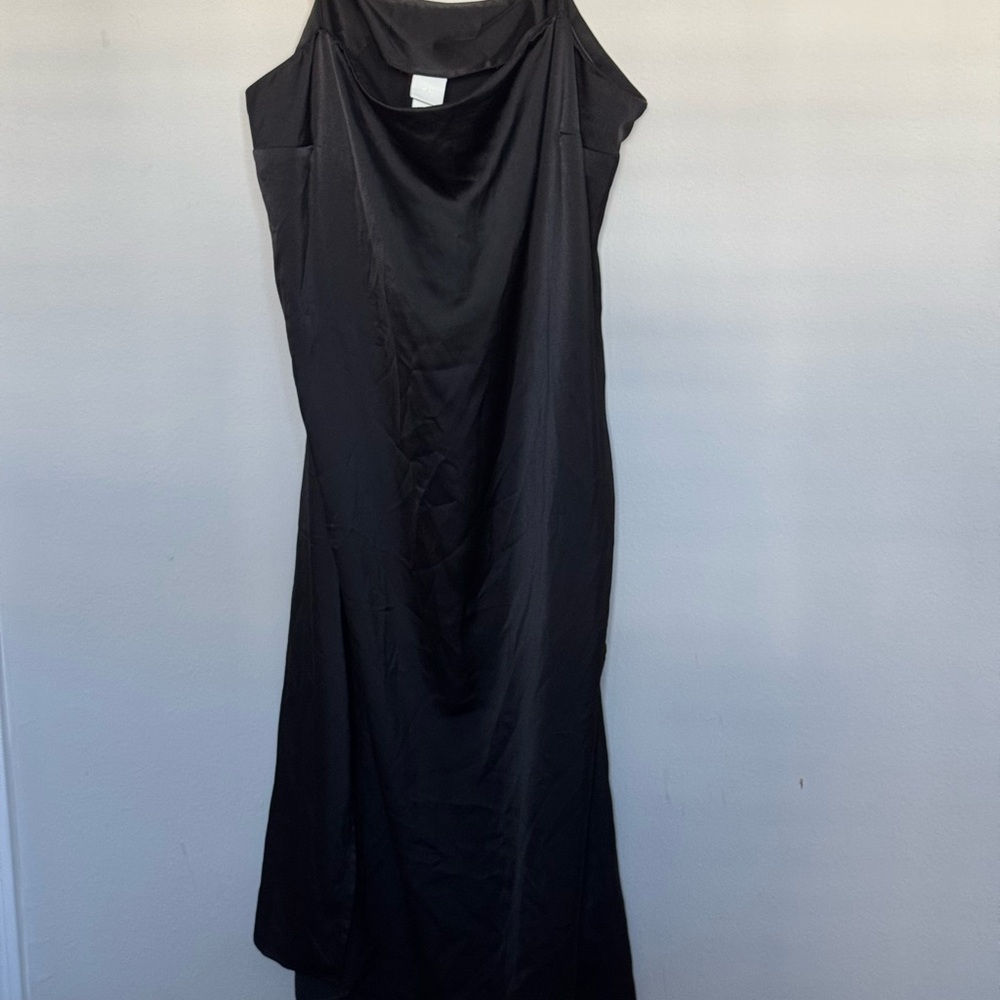 H&M Black Sleeveless Cowl Neck Maxi Gown